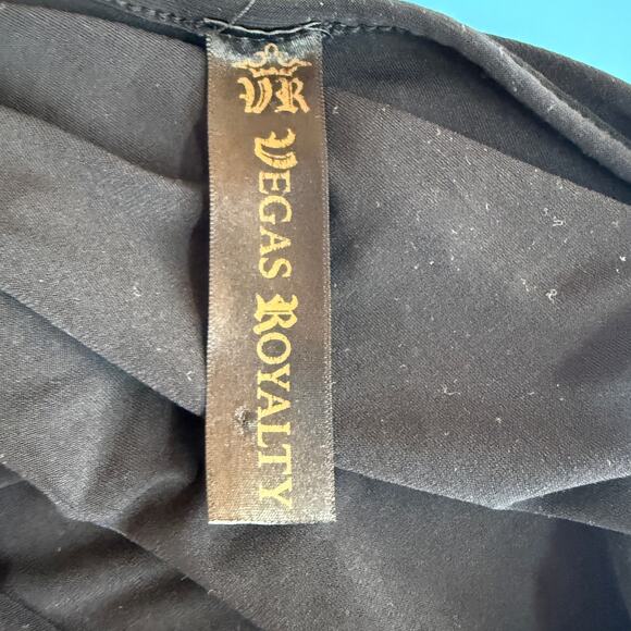 Vegas Royalty Black One Shoulder Cutout Mini Bodycon Dress Size Small - Picture 5 of 9